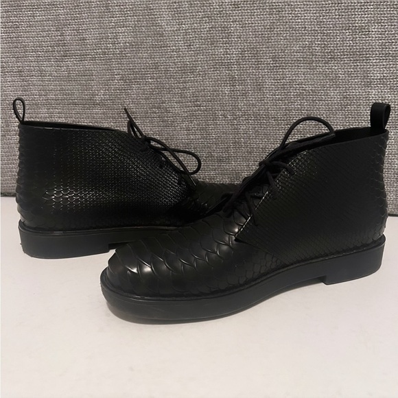 MELISSA + BAJA EAST Black Desert Python Embossed Lace Up Ankle Booties Size 9 - Picture 9 of 13